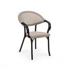 כסא דגם פלאשן פשתן/שחור T