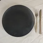 צלחות מלמין שחור מט