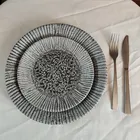 צלחות מלמין פסיפס שחור